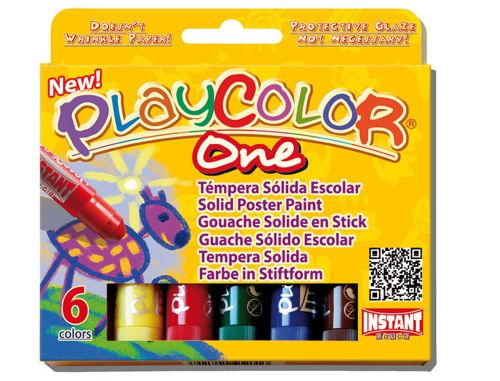 Guache solido em barra instant escolar caixa de 6 cores sortidas , Instant , 74072 , 8414213107111